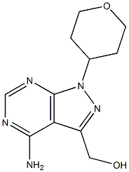 (4-aMino-1-(tetrahydro-2H-pyran-4-yl)-1H-pyrazolo[3,4-d]pyriMidin-3-yl)Methanol Struktur