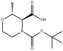 (2R,3S)-4-Boc-2-MethylMorpholine-3-carboxylic acid Struktur