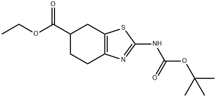 2-tert-ButoxycarbonylaMino-4,5,6,7-tetrahydro-benzothiazole-6-carboxylic acid ethyl ester Struktur