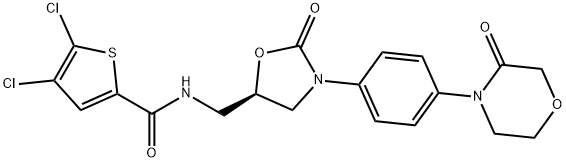 (R)-4,5-dichloro-N-((2-oxo-3-(4-(3-oxoMorpholino)phenyl)oxazolidin-5-yl)Methyl)thiophene-2-carboxaMide Struktur