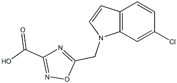 5-((6-chloro-1H-indol-1-yl)Methyl)-1,2,4-oxadiazole-3-carboxylic acid Struktur