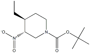 Trans-tert-butyl 4-ethyl-3-nitropiperidine-1-carboxylate Struktur