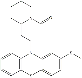 2-(2-(2-(Methylthio)-10H-phenothiazin-10-yl)ethyl)piperidine-1-carbaldehyde Struktur