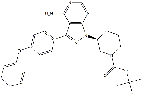 (S)-tert-butyl 3-(4-aMino-3-(4-phenoxyphenyl)-1H-pyrazolo[3,4-d]pyriMidin-1-yl)piperidine-1-carboxylate Struktur