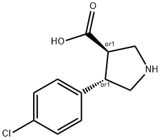 (+/-)-trans-4-(4-chloro-phenyl)-pyrrolidine-3-carboxylic acid Struktur