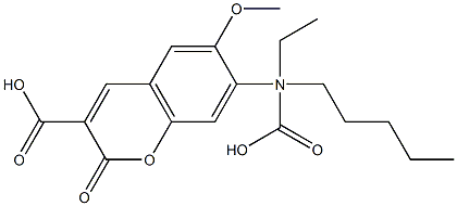 7-(N-Ethyl-N-carboxypentylaMino)-6-MethoxycouMarin-3-carboxylic acid Struktur