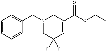 ethyl 1-benzyl-5,5-difluoro-1,2,5,6-tetrahydropyridine-3-carboxylate Struktur