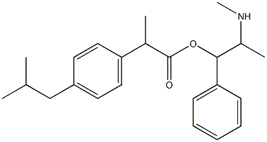 Ibuprofen pseudoephedrine ester Structure