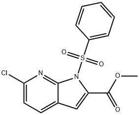 Methyl 1-(benzenesulfonyl)-6-chloro-1H-pyrrolo[2,3-b]pyridine-2-carboxylate Struktur