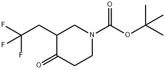 tert-butyl 4-oxo-3-(2,2,2-trifluoroethyl)piperidine-1-carboxylate Struktur