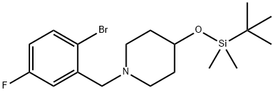 1-(2-broMo-5-fluorobenzyl)-4-((tert-butyldiMethylsilyl)oxy)piperidine Struktur