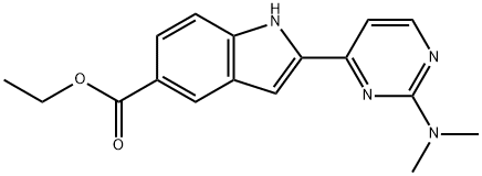 Ethyl 2-(2-(diMethylaMino)pyriMidin-4-yl)-1H-indole-5-carboxylate Struktur