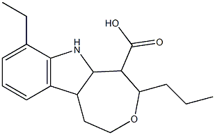 7-Ethyl-4-propyl-2,4,5,5a,6,10b-hexahydro-1H-oxepino[4,5-b]indole-5-carboxylic Acid Struktur