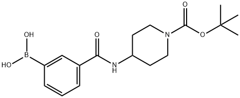 (3-((1-(tert-butoxycarbonyl)piperidin-4-yl)carbaMoyl)phenyl)boronic acid Struktur