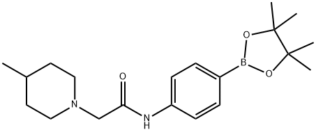 2-(4-Methylpiperidin-1-yl)-N-(4-(4,4,5,5-tetraMethyl-1,3,2-dioxaborolan-2-yl)phenyl)acetaMide Struktur