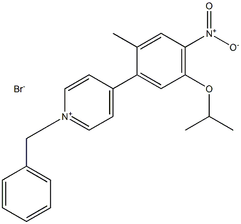 1-benzyl-4-(5-isopropoxy-2-Methyl-4-nitrophenyl)pyridin-1-iuM broMide Struktur