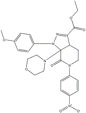 ethyl 1-(4-Methoxyphenyl)-7a-Morpholino-6-(4-nitrophenyl)-7-oxo-3a,4,5,6,7,7a-hexahydro-1H-pyrazolo[3,4-c]pyridine-3-carboxylate Struktur