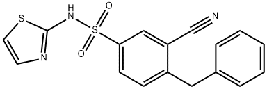 4-benzyl-3-cyano-N-(thiazol-2-yl)benzenesulfonaMide, 1951444-80-6, 結(jié)構(gòu)式