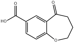 5-oxo-2,3,4,5-tetrahydrobenzo[b]oxepine-7-carboxylic acid Struktur