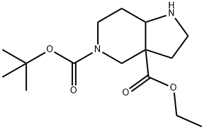 5-tert-butyl 3a-ethyl hexahydro-1H-pyrrolo[3,2-c]pyridine-3a,5(6H)-dicarboxylate Struktur