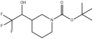 tert-butyl 3-(2,2,2-trifluoro-1-hydroxyethyl)piperidine-1-carboxylate Struktur