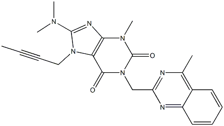 7-(but-2-ynyl)-8-(diMethylaMino)-3-Methyl-1-((4-Methylquinazolin-2-yl)Methyl)-1H-purine-2,6(3H,7H)-dione Struktur