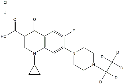 1-Cyclopropyl-7-(4-ethyl-d5-1-piperazinyl)-6-fluoro-4-oxo-1,4-dihydro-3-quinolinecarboxylic  acid  hydrochloride Struktur