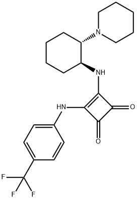 3-[[(1S,2S)-2-(1-哌啶基)環(huán)己基]氨基]-4-[[4-(三氟甲基)苯基]氨基]-3-環(huán)丁烯-1,2-二酮 結(jié)構(gòu)式