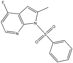 1-(Phenylsulphonyl)-4-fluoro-2-Methyl-7-azaindole Struktur