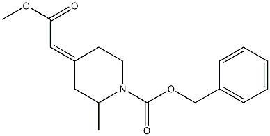 benzyl 4-(2-Methoxy-2-oxoethylidene)-2-Methylpiperidine-1-carboxylate Struktur