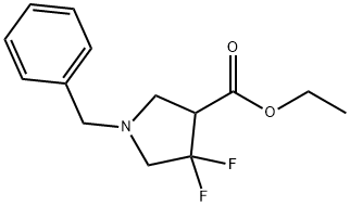 ethyl 1-benzyl-4,4-difluoropyrrolidine-3-carboxylate Struktur