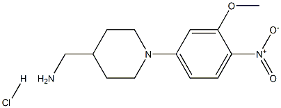 C-[1-(3-Methoxy-4-nitro-phenyl)-piperidin-4-yl]-MethylaMine hydrochloride Struktur