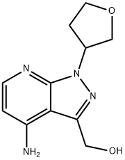 (4-aMino-1-(tetrahydrofuran-3-yl)-1H-pyrazolo[3,4-b]pyridin-3-yl)Methanol Struktur