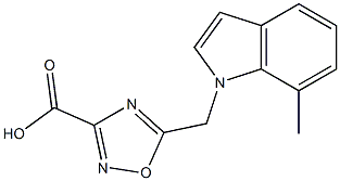 5-((7-Methyl-1H-indol-1-yl)Methyl)-1,2,4-oxadiazole-3-carboxylic acid Struktur