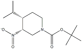 Cis-tert-butyl 4-isopropyl-3-nitropiperidine-1-carboxylate Struktur