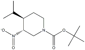 Trans-tert-butyl 4-isopropyl-3-nitropiperidine-1-carboxylate Struktur