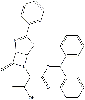 3-Hydroxy-2-(7-oxo-3-phenyl-4-oxa-2,6-diazabicyclo[3.2.0]hept-2-en-6-yl)but-3-enoic Acid Benzhydryl Ester Struktur