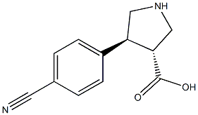 (+/-)-trans-4-(4-cyano-phenyl)-pyrrolidine-3-carboxylic acid Struktur