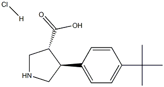 (+/-)-trans-4-(4-tert-butyl-phenyl)-pyrrolidine-3-carboxylic acid-HCl Struktur