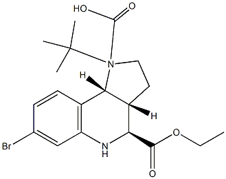 (3aR,4S,9bR)-1-tert-butyl 4-ethyl 7-broMo-3,3a,4,5-tetrahydro-1H-pyrrolo[3,2-c]quinoline-1,4(2H,9bH)-dicarboxylate Struktur