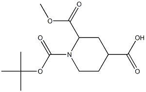 1-(tert-butoxycarbonyl)-2-(Methoxycarbonyl)piperidine-4-carboxylic acid Struktur