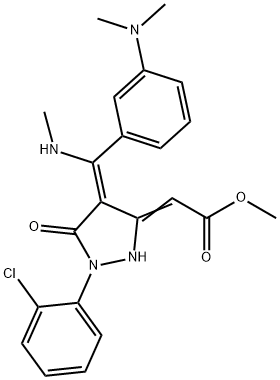 (Z)-Methyl 2-(1-(2-chlorophenyl)-4-((3-(diMethylaMino)phenyl)(MethylaMino)Methylene)-5-oxo-4,5-dihydro-1H-pyrazol-3-yl)acetate Struktur