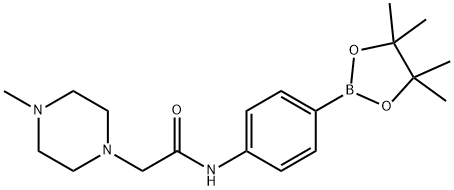 2-(4-methylpiperazin-1-yl)-N-(4-(4,4,5,5-tetramethyl-1,3,2-dioxaborolan-2-yl)phenyl)acetamide Struktur