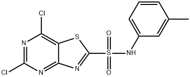 5,7-DICHLORO-N-(M-TOLYL)THIAZOLO[4,5-D]PYRIMIDINE-2-SULFONAMIDE Struktur