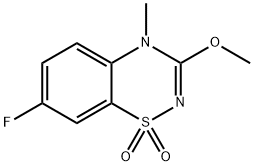 7-FLUORO-3-METHOXY-4-METHYL-4H-BENZO[E][1,2,4]THIADIAZINE 1,1-DIOXIDE Struktur