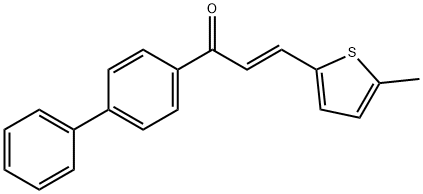 (2E)-1-{[1,1-biphenyl]-4-yl}-3-(5-methylthiophen-2-yl)prop-2-en-1-one Struktur