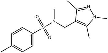 N,4-dimethyl-N-[(1,3,5-trimethylpyrazol-4-yl)methyl]benzenesulfonamide Struktur