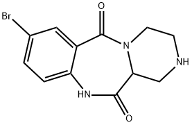 7-bromo-1,3,4,11a-tetrahydro-2H10H-2,4a,10-triazadibenzo[a,d]cycloheptene-5,11-dione Struktur