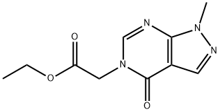 ethyl (1-methyl-4-oxo-1,4-dihydro-5H-pyrazolo[3,4-d]pyrimidin-5-yl)acetate Struktur