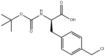 4-(chloromethyl)-N-[(1,1-dimethylethoxy)carbonyl]- D-Phenylalanine Struktur